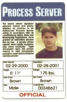 Process Server Identification Card